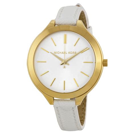 michael kors slim runaway women's watch mk-2273|MIchael Kors Slim Runway White Dial White Leather Ladies .